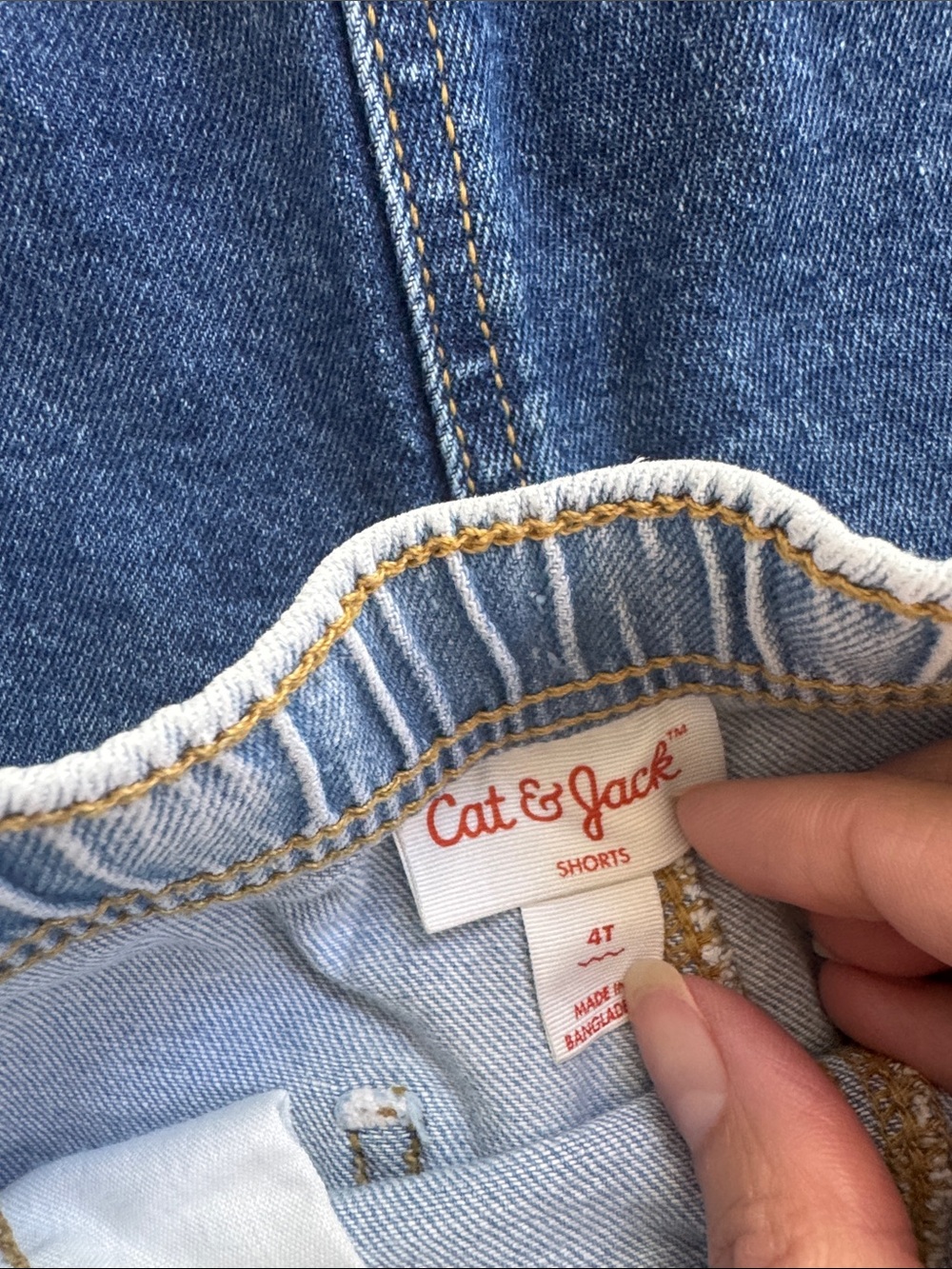 Cat & Jack Kids Denim Pull-On Shorts - Light Blue & Dark Blue - Picture 2 of 5